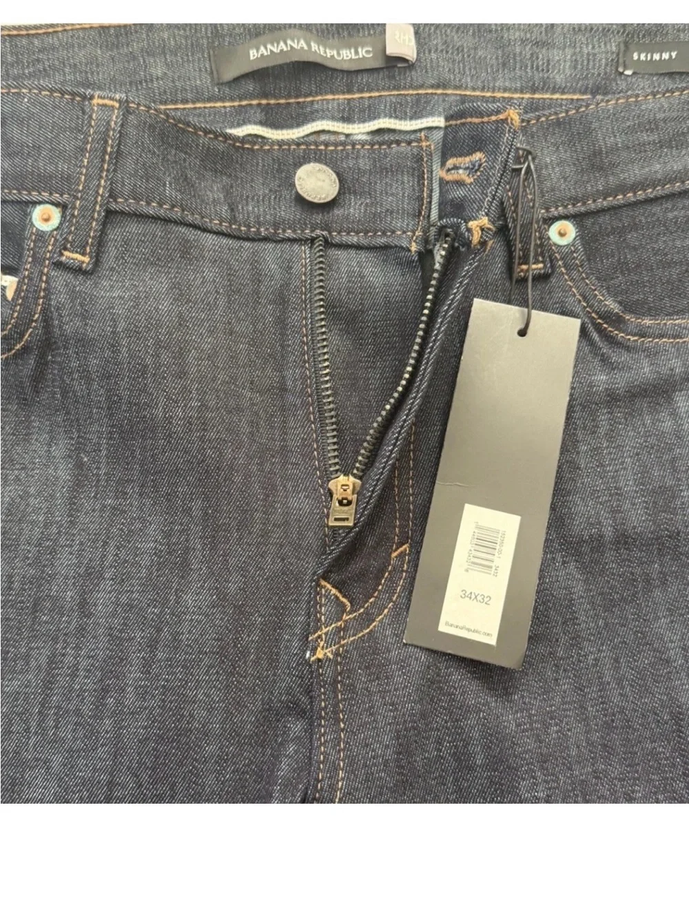 Men Banana Republic Premium Selvedge Skinny Rapid Movement Denim 34W X 32L  Blue